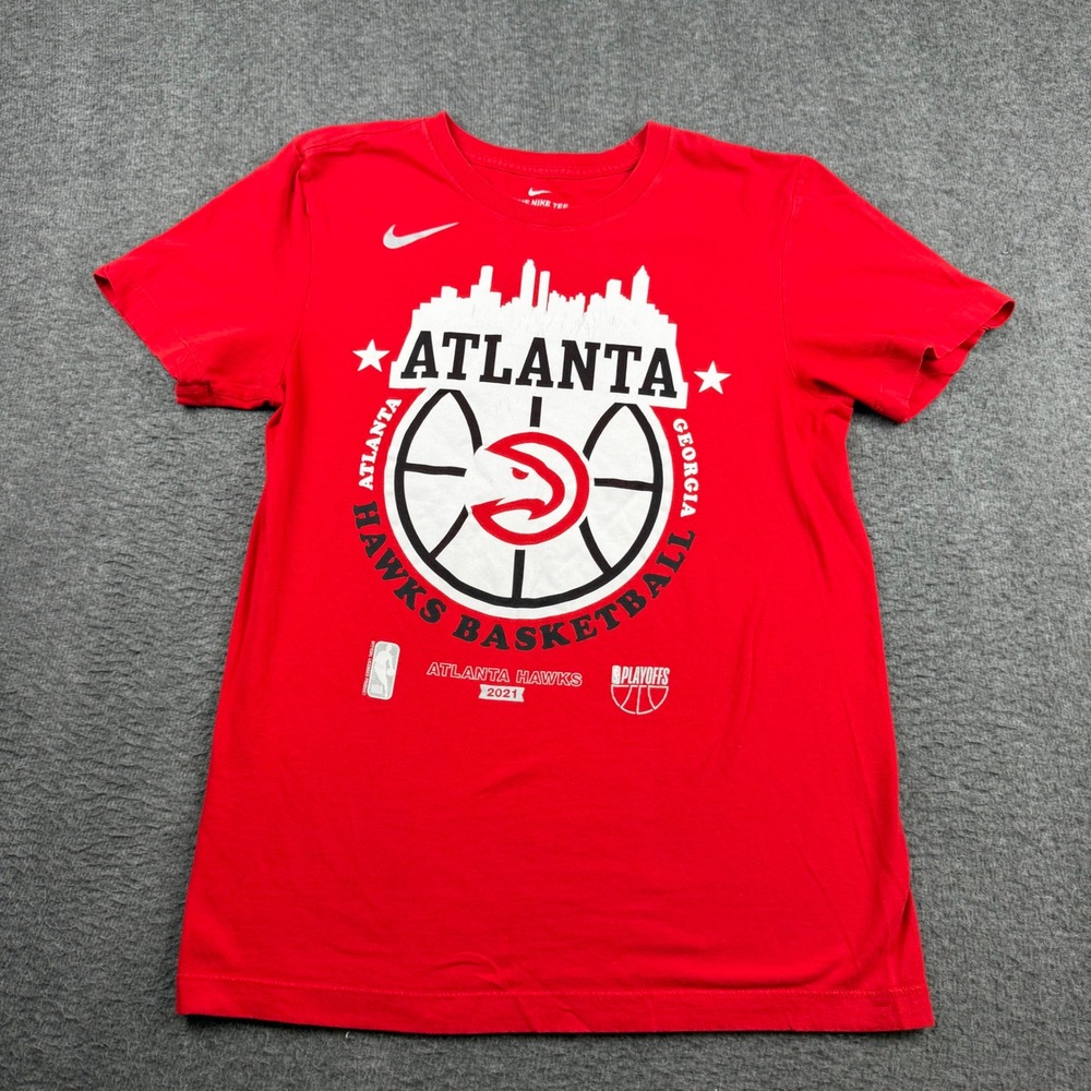 Nike Atlanta Hawks 2021 NBA Playoffs T-Shirt Men's Small Red Basketball Tee